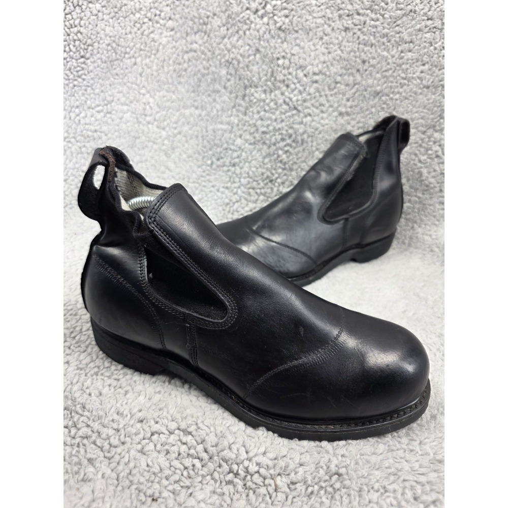 1982 COVE Shoe Co Black Leather Safety Toe BILTRITE Sole Chelsea Boot Men's 7 EE